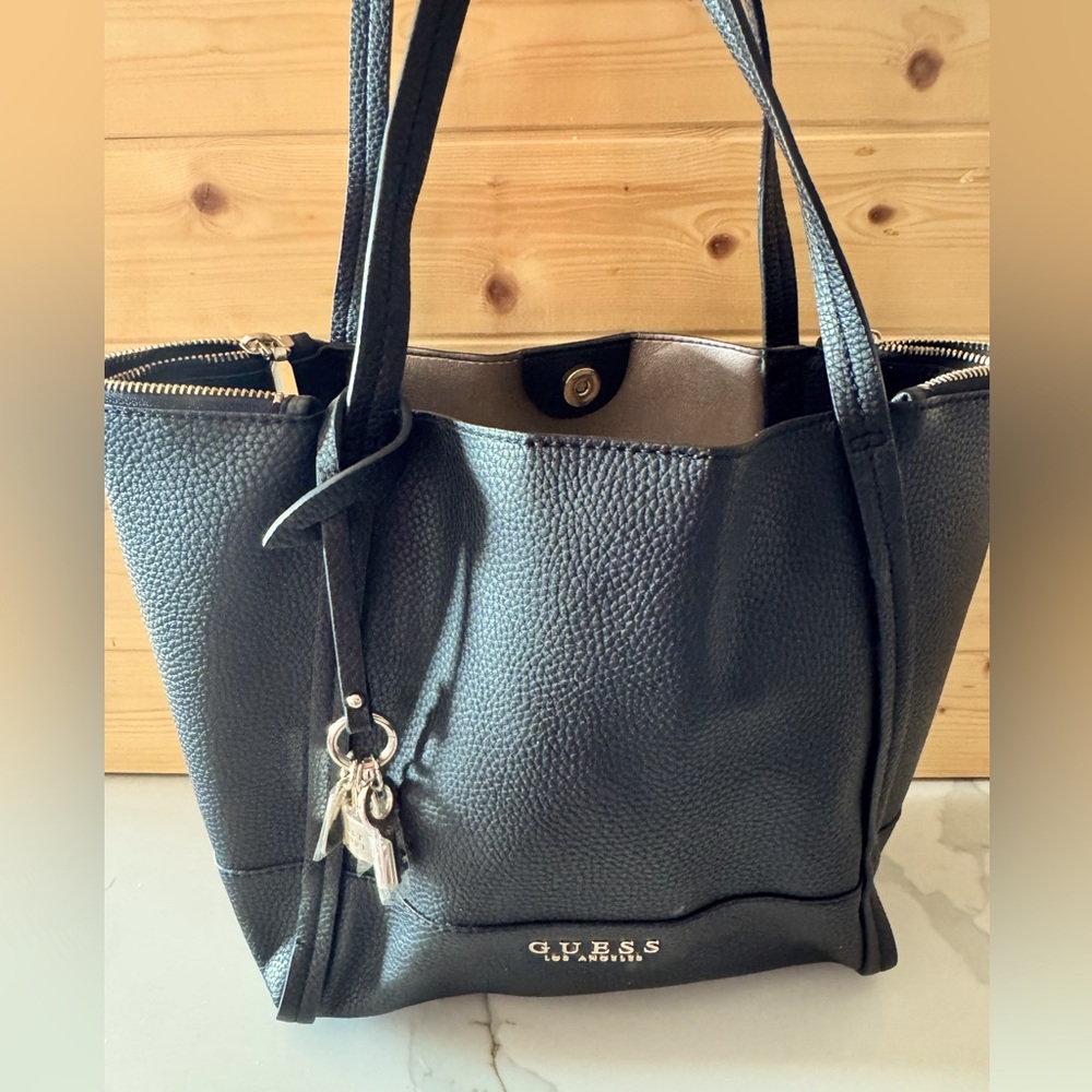 Guess Los Angeles small tote bag - black leather